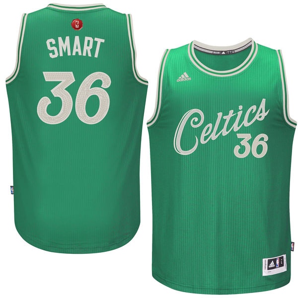 Men's  Marcus Smart Celtics #36 2015 Christmas Jersey Green